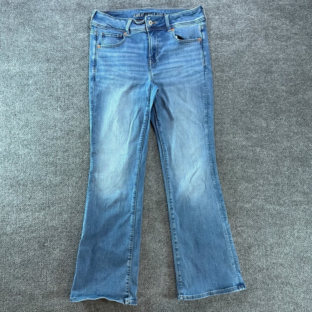 American Eagle Next Level Stretch Flare Jeans Womens 8 Short Streetwear Casual